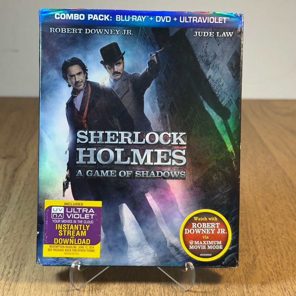 Warner Bros Sherlock Holmes A Game of Shadows Blu-ray DVD Combo Good Slipcover